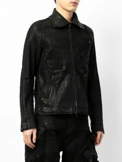 Julius veste en jean zippée à effet enduit