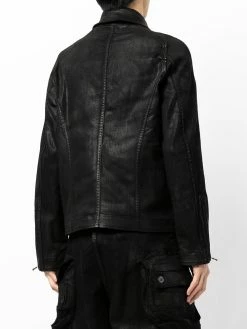 Julius veste en jean zippée à effet enduit