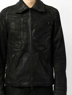 Julius veste en jean zippée à effet enduit