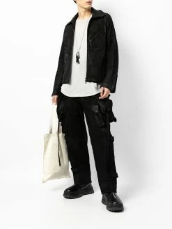 Julius veste en jean zippée à effet enduit